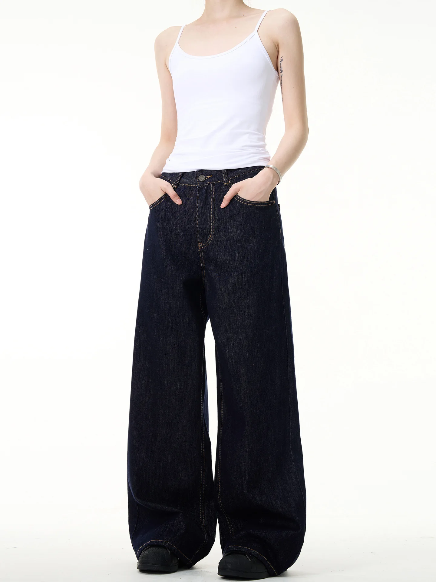 IEFB Simple Men's Denim Pants Vintage Washing Wide Leg Loose Jeans Casual Straight American Style Male Trousers New 2026 9W190
