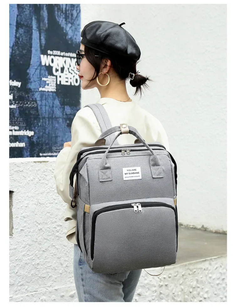 Mommy Diaper Bags Baby Bed Mother Large Capacity Nappy Milk Bottle Backpacks with Changing Mat Convenient Baby Nursing Bags