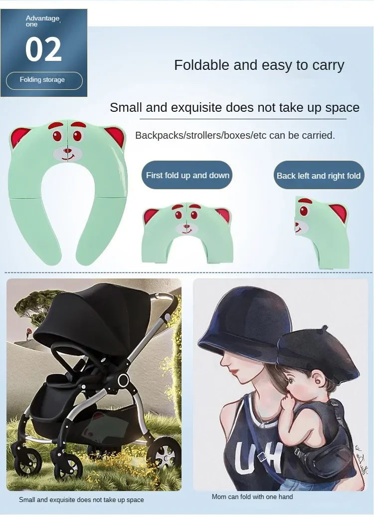 Portable Kids Travel Potty Seat Pad Baby Folding Toilet Training Seats Cover Toddler Urine Assistant Cushion Children Pot Seater