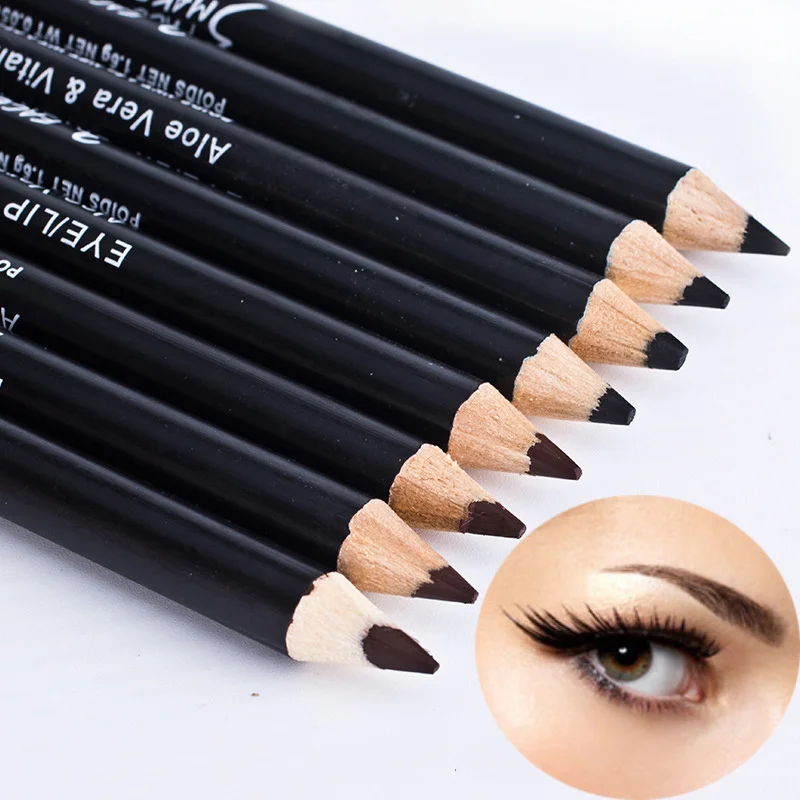 Fashion Professional Makeup Black Brown Eyeliner Eyebrow Pencil Portable Hard Eyeliner Waterproof Lasting Cosmetic Beauty Tool