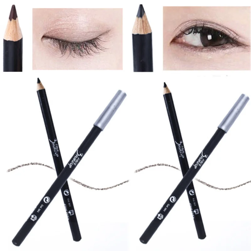 Fashion Professional Makeup Black Brown Eyeliner Eyebrow Pencil Portable Hard Eyeliner Waterproof Lasting Cosmetic Beauty Tool