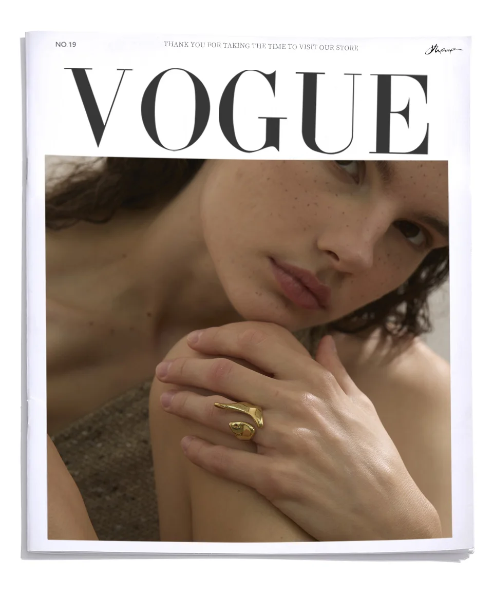 Yhpup New Casting PVD Plated Stainless Steel Metal Geometric Adjustable Creative Ring Women Daily Fashion Jewelry Accessories