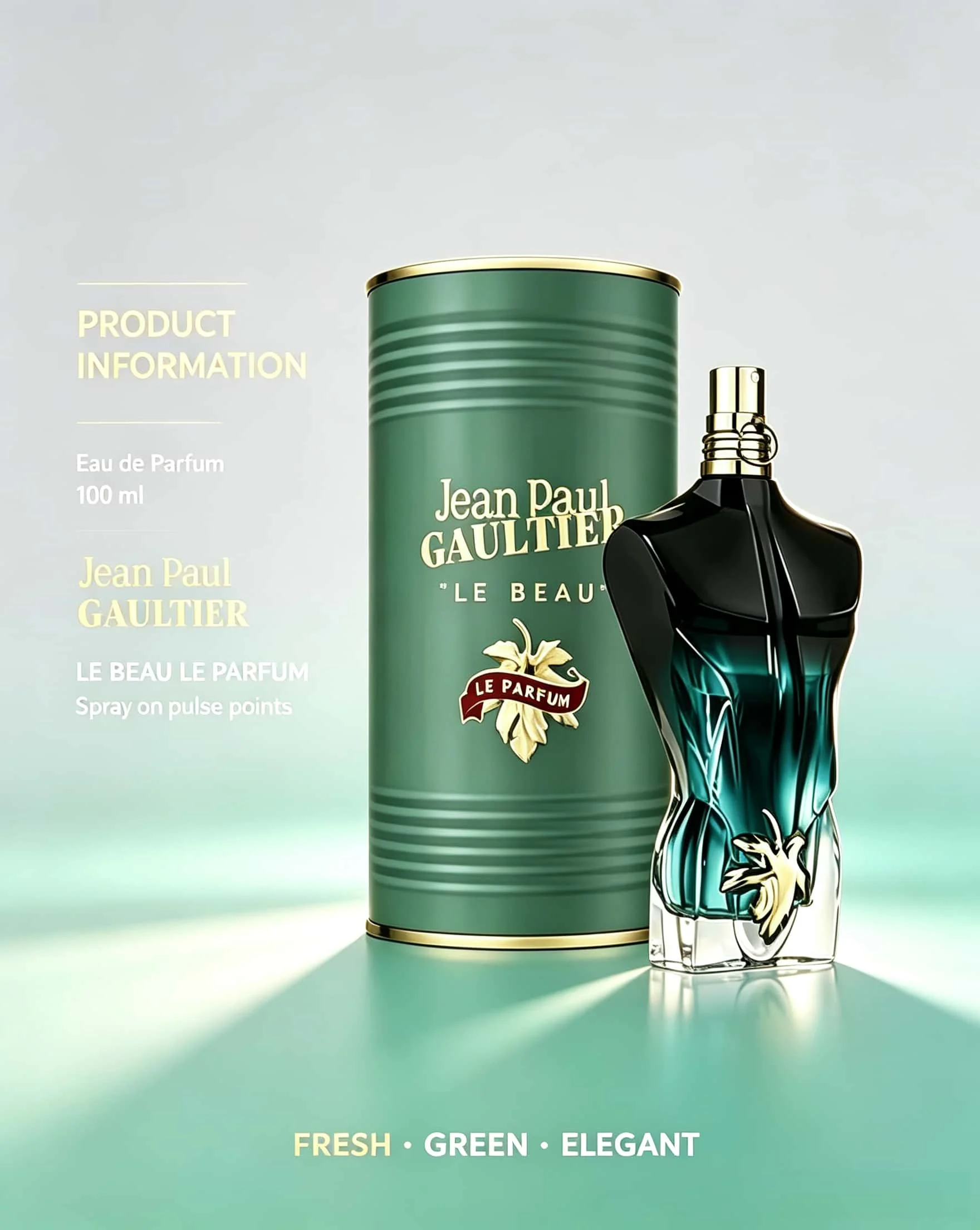 Jean Paul Gaultier Le Beau Le Parfum Unisex Perfume Fragrance 4.2 oz 125ml Eau De Parfum Male Spray 125ml Original Perfumes Lasting Charm Oriental Pheromones Perfume for Women Makeup