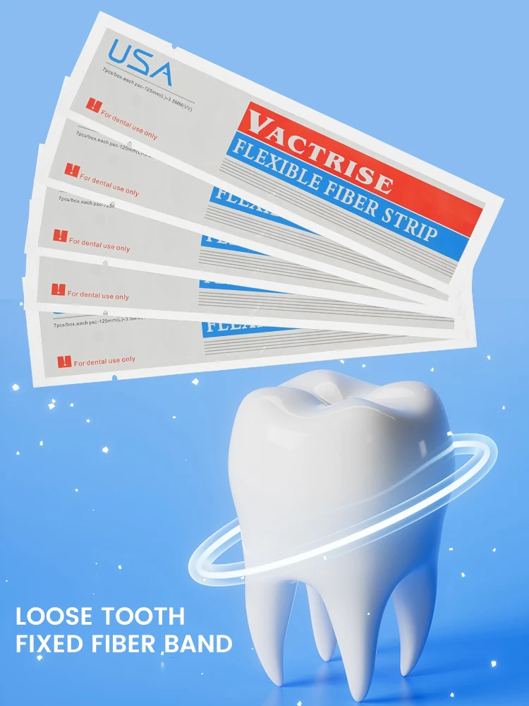 3Pcs Dental Material Flexible Fiber Strip Glass Splint Loose Tooth Fixation Strips Light Cure Bonding Orthodontic Retainers