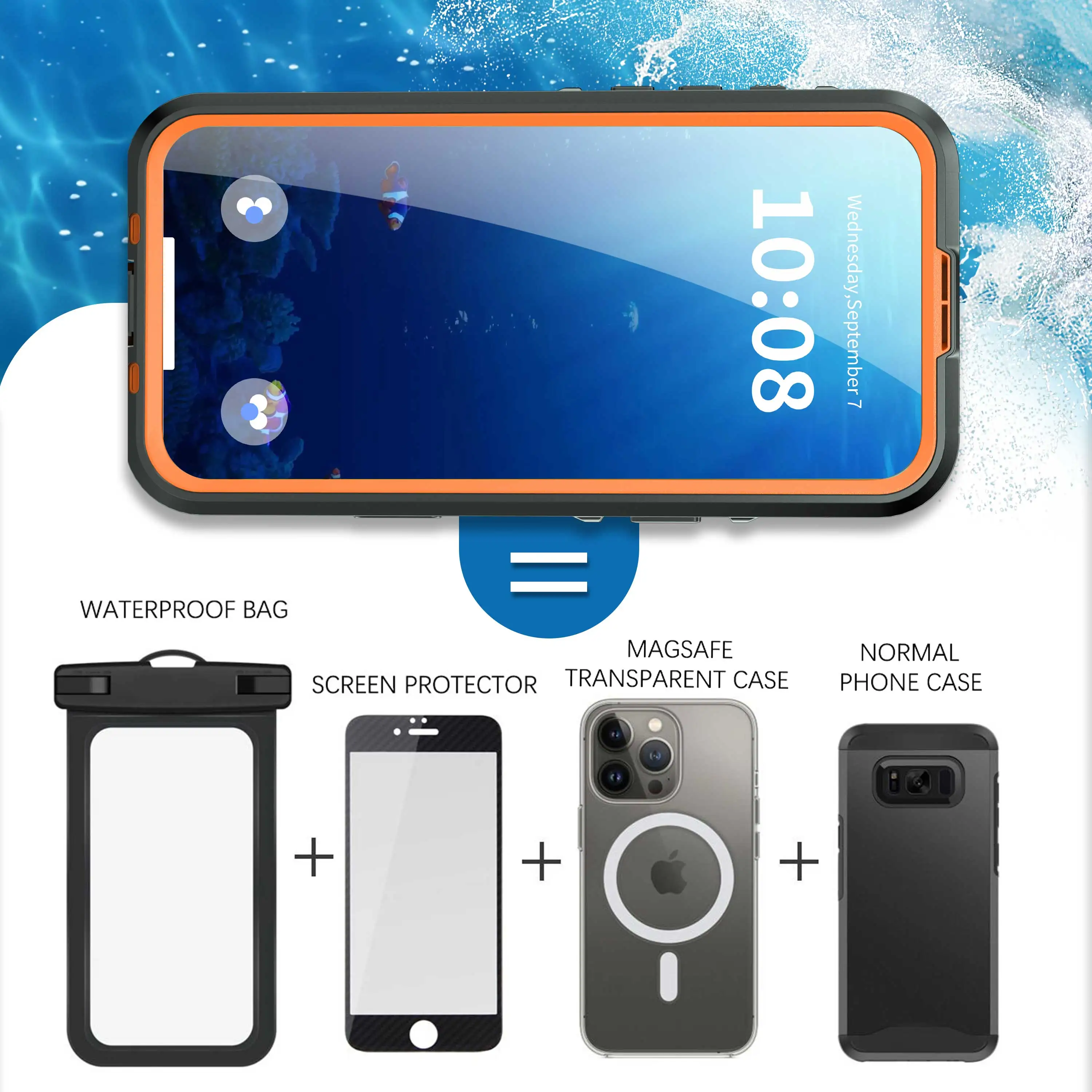 New Hot Sale 360° Shockproof and Dustproof IP68 Professional Waterproof Phone Case for iPhone 17 Pro Max / 17 Pro / 17 Air / 17