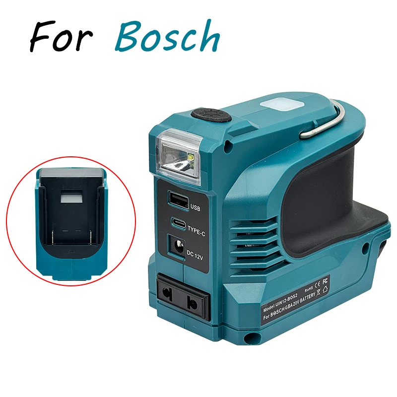 220W Power Inverter DC 18V-21V To AC 220V for Makita for Milwaukee for Einhell for DeWalt for Bosch USB Type-C DC Port Output