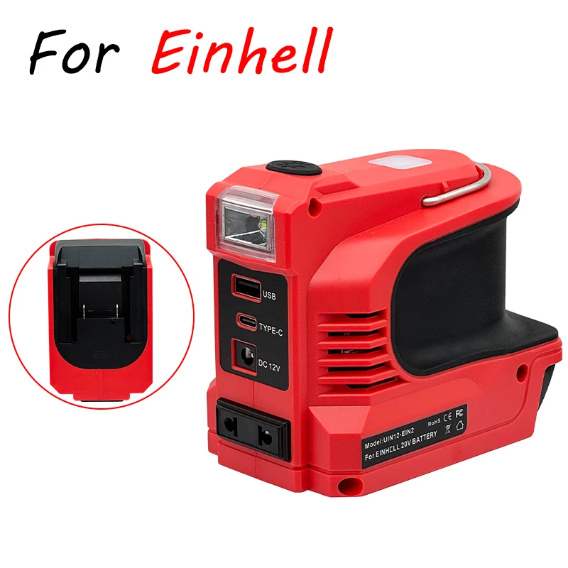 220W Power Inverter DC 18V-21V To AC 220V for Makita for Milwaukee for Einhell for DeWalt for Bosch USB Type-C DC Port Output