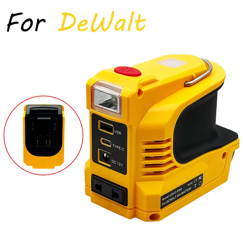 220W Power Inverter DC 18V-21V To AC 220V for Makita for Milwaukee for Einhell for DeWalt for Bosch USB Type-C DC Port Output