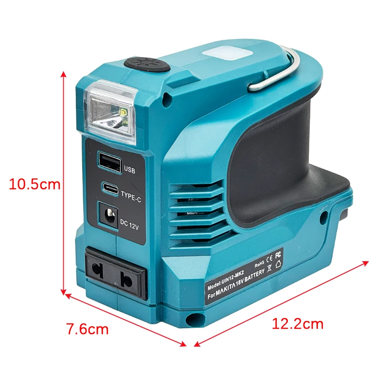 220W Power Inverter DC 18V-21V To AC 220V for Makita for Milwaukee for Einhell for DeWalt for Bosch USB Type-C DC Port Output