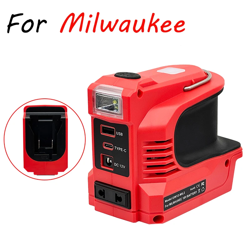 220W Power Inverter DC 18V-21V To AC 220V for Makita for Milwaukee for Einhell for DeWalt for Bosch USB Type-C DC Port Output