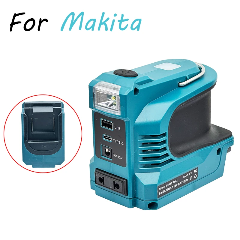 220W Power Inverter DC 18V-21V To AC 220V for Makita for Milwaukee for Einhell for DeWalt for Bosch USB Type-C DC Port Output