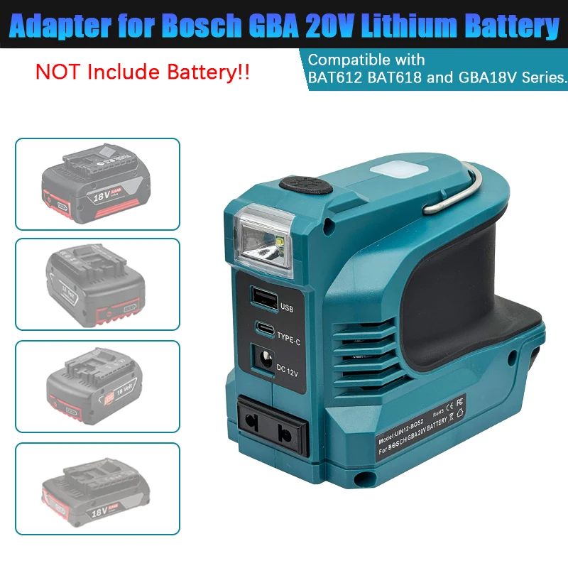220W Power Inverter DC 18V-21V To AC 220V for Makita for Milwaukee for Einhell for DeWalt for Bosch USB Type-C DC Port Output