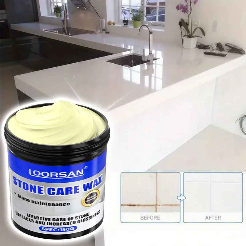 LOORSAN 150g Stone Care Wax, Marble & Granite Polishing Paste, Stone Surface Brightening & Protective Cream
