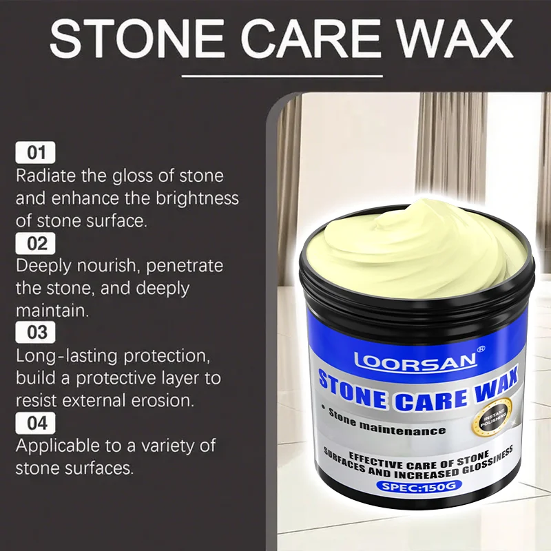 LOORSAN 150g Stone Care Wax, Marble & Granite Polishing Paste, Stone Surface Brightening & Protective Cream