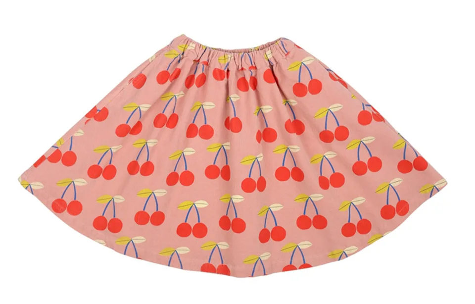Autumn JM Children's Clothing Baby Girls Fur Collar Corduroy Jacket Pants Suits Kids Cherry Printed Coat Doll Neck T-shirt Skirt