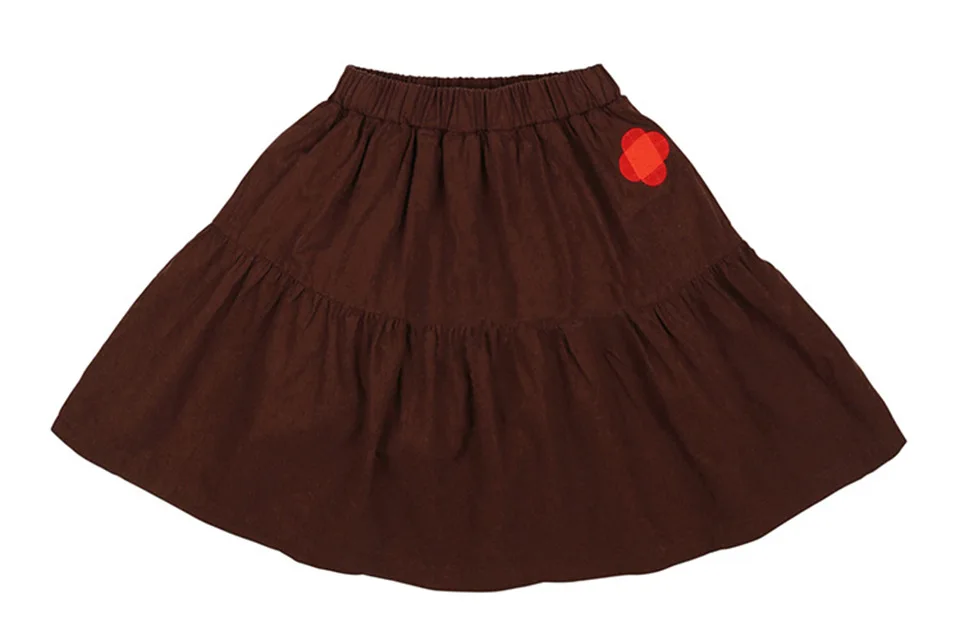Autumn JM Children's Clothing Baby Girls Fur Collar Corduroy Jacket Pants Suits Kids Cherry Printed Coat Doll Neck T-shirt Skirt