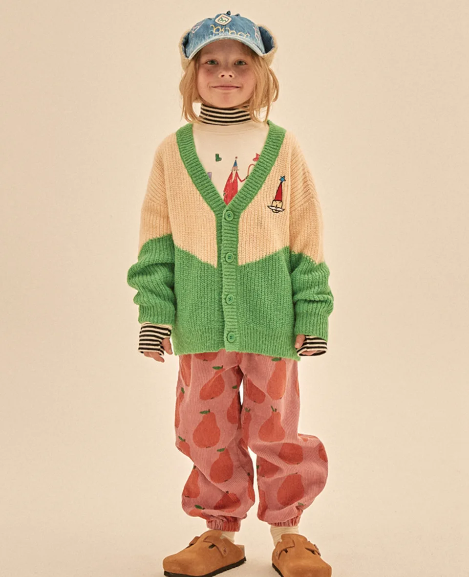 Autumn JM Children's Clothing Baby Girls Fur Collar Corduroy Jacket Pants Suits Kids Cherry Printed Coat Doll Neck T-shirt Skirt