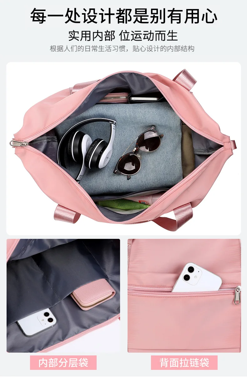 Women Large Expandable Handbag Travel Shoulder Bag Big Capacity Ultra-Light Storage Bags Business Trip Tote Lady Excursion Purse