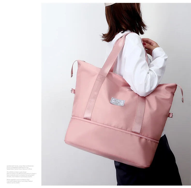 Women Large Expandable Handbag Travel Shoulder Bag Big Capacity Ultra-Light Storage Bags Business Trip Tote Lady Excursion Purse