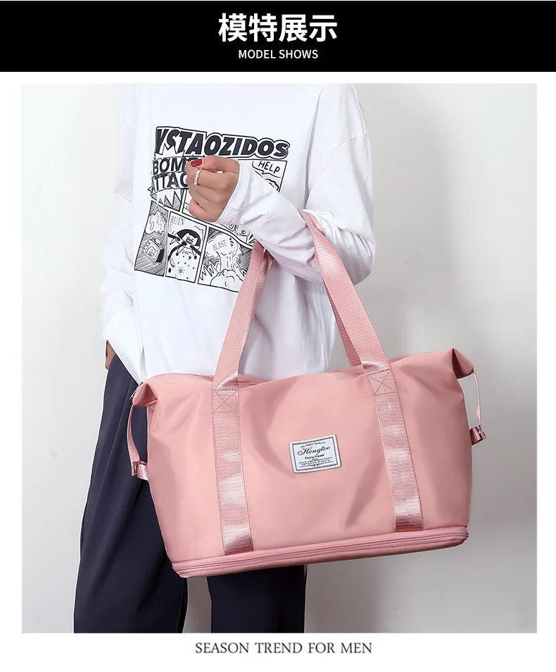 Women Large Expandable Handbag Travel Shoulder Bag Big Capacity Ultra-Light Storage Bags Business Trip Tote Lady Excursion Purse