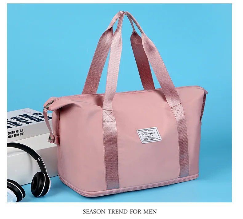 Women Large Expandable Handbag Travel Shoulder Bag Big Capacity Ultra-Light Storage Bags Business Trip Tote Lady Excursion Purse