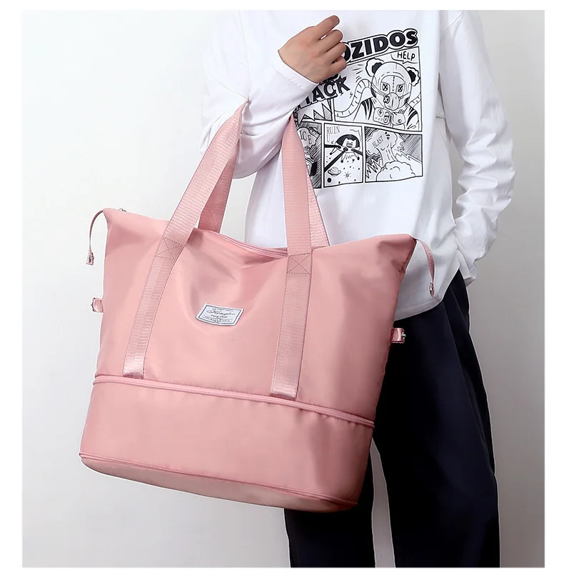 Women Large Expandable Handbag Travel Shoulder Bag Big Capacity Ultra-Light Storage Bags Business Trip Tote Lady Excursion Purse