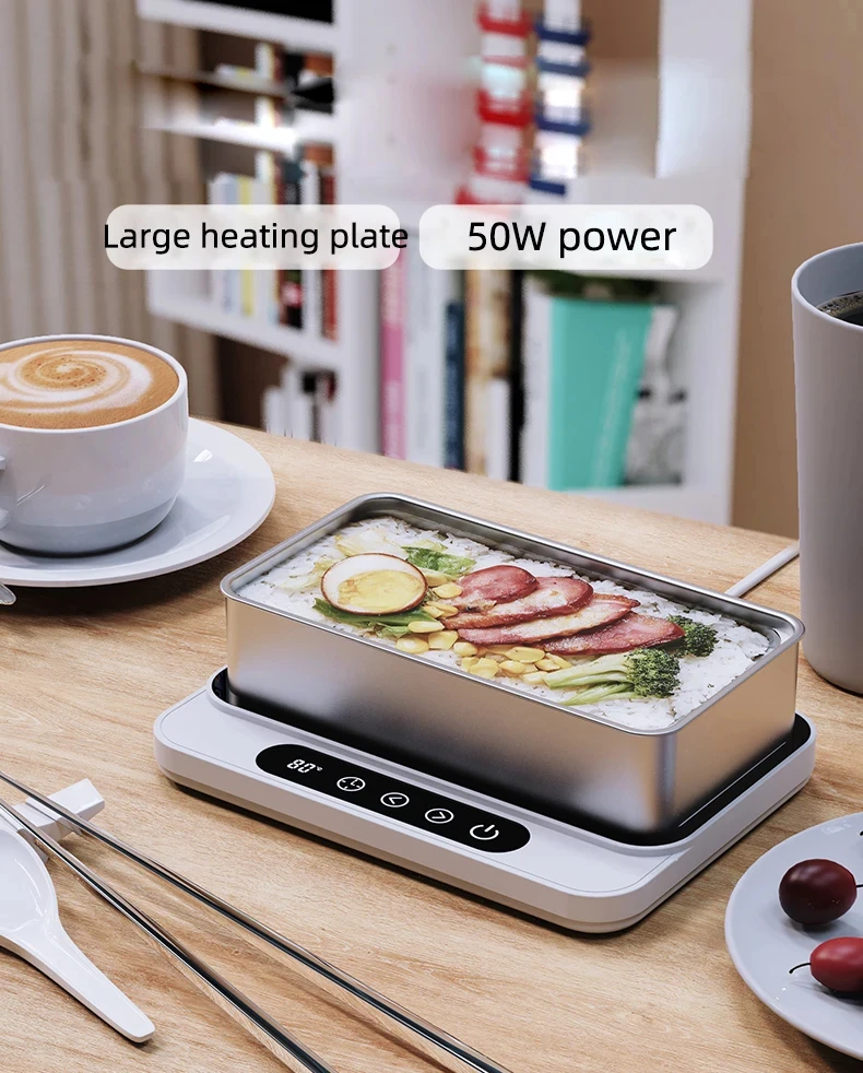 50W Cup Heater Mug Warmer Electric Hot Plate 9 Gear Temperature Warmer Coaster Heating Lunch Box Milk Coffee Home Office