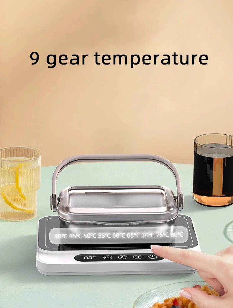 50W Cup Heater Mug Warmer Electric Hot Plate 9 Gear Temperature Warmer Coaster Heating Lunch Box Milk Coffee Home Office