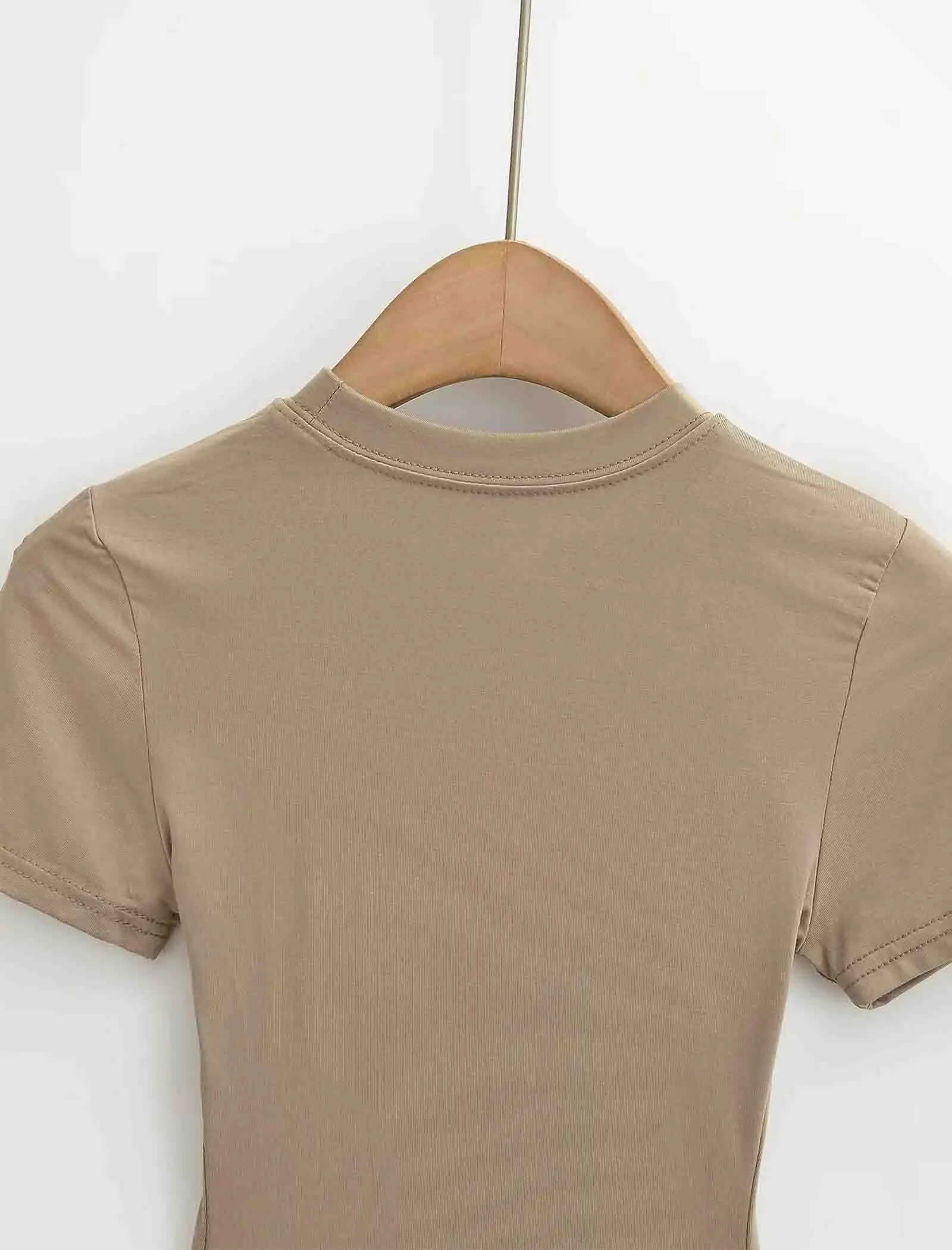 2025 New High Quality Casual T shirt Sexy Slim Short Sleeves Fashion Trend Solid Women Clothing y2k Tops