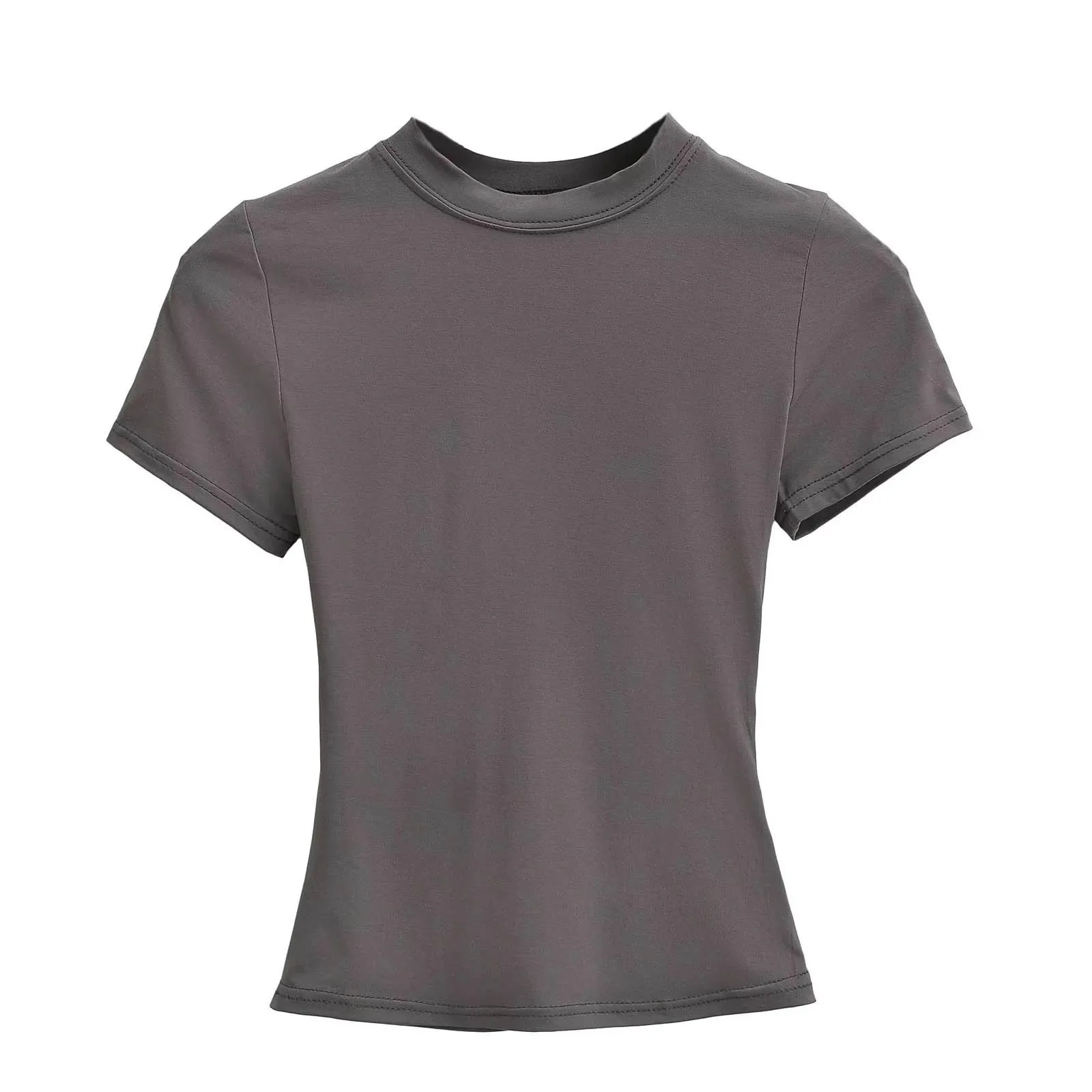 2025 New High Quality Casual T shirt Sexy Slim Short Sleeves Fashion Trend Solid Women Clothing y2k Tops