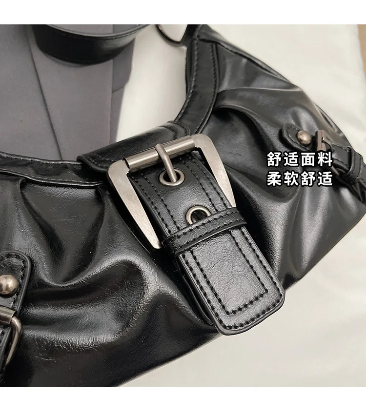 Y2K Retro Pleated Hobo Shoulder Bag for Women Hot Selling Maillard Style Underarm Bag Clutch Handbags for Travel Work Shopping