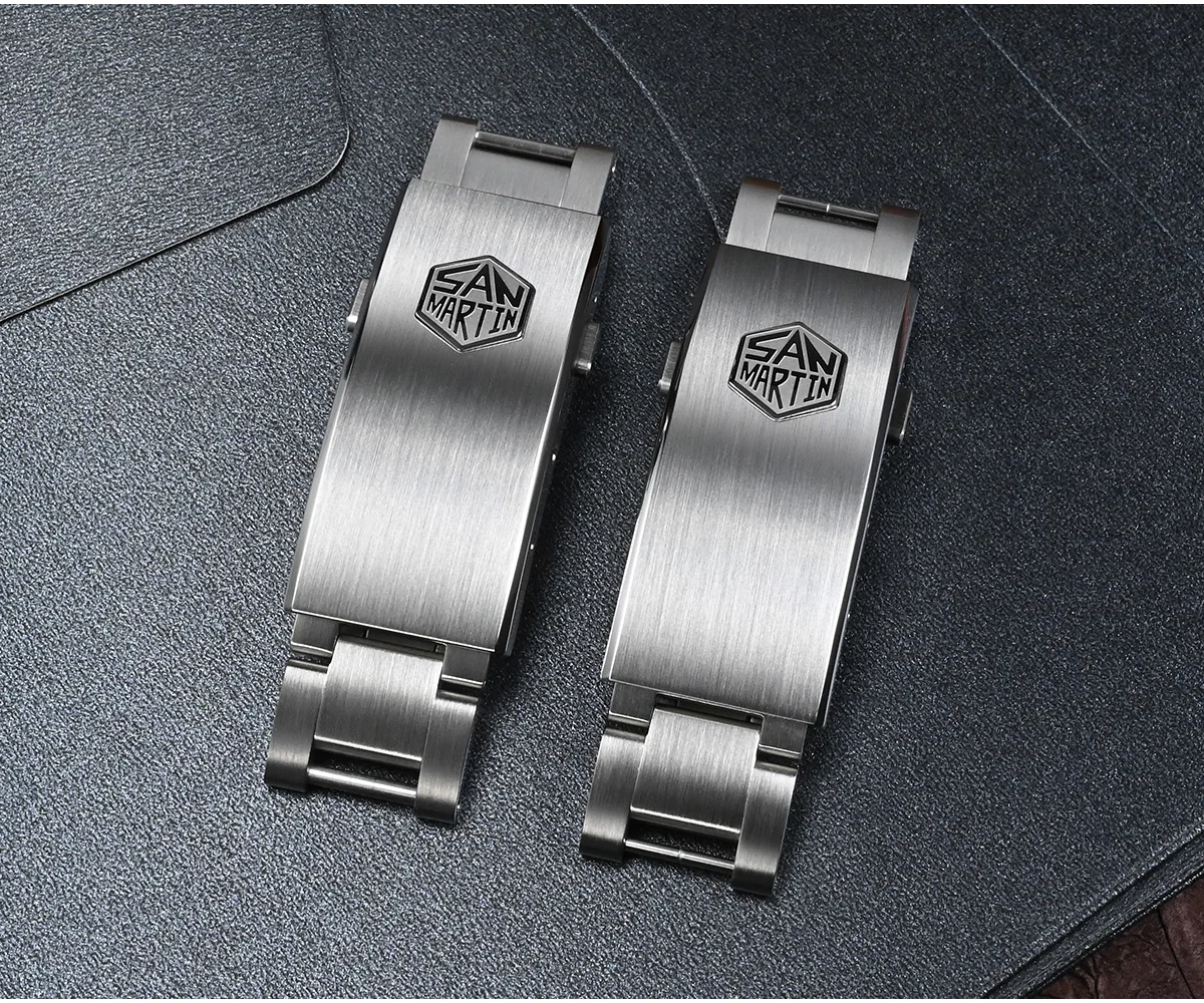 San Martin New Fly Adjustable Clasp Watch Parts Bracelet OTF Clasp For 16mm Specified Model Buckle Folding Clasp Non-universal