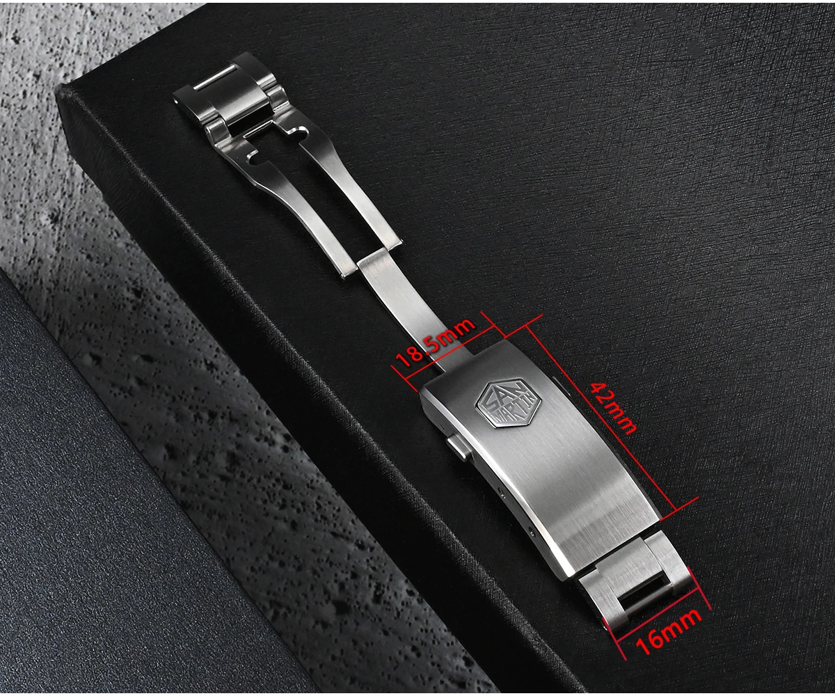 San Martin New Fly Adjustable Clasp Watch Parts Bracelet OTF Clasp For 16mm Specified Model Buckle Folding Clasp Non-universal