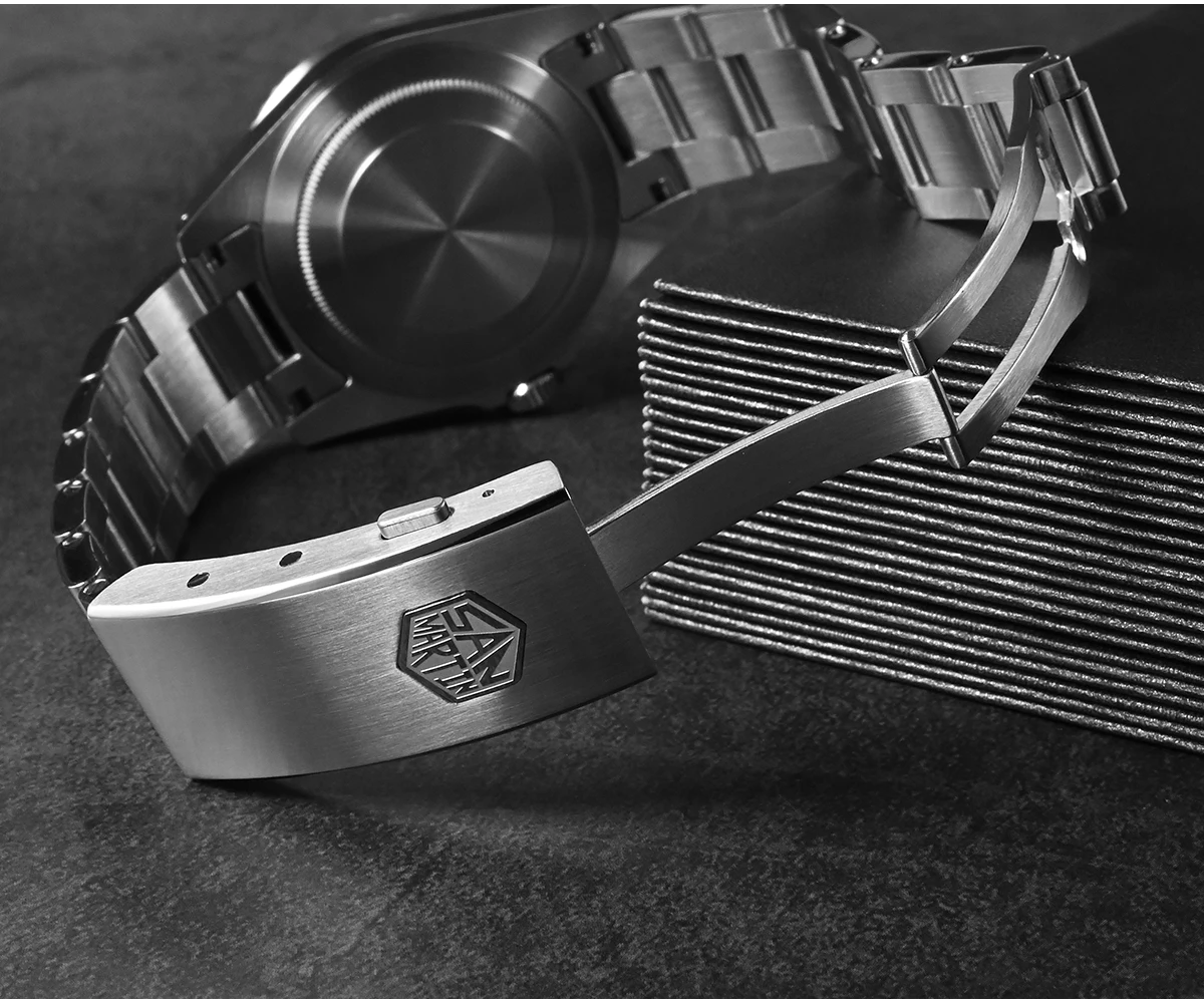 San Martin New Fly Adjustable Clasp Watch Parts Bracelet OTF Clasp For 16mm Specified Model Buckle Folding Clasp Non-universal