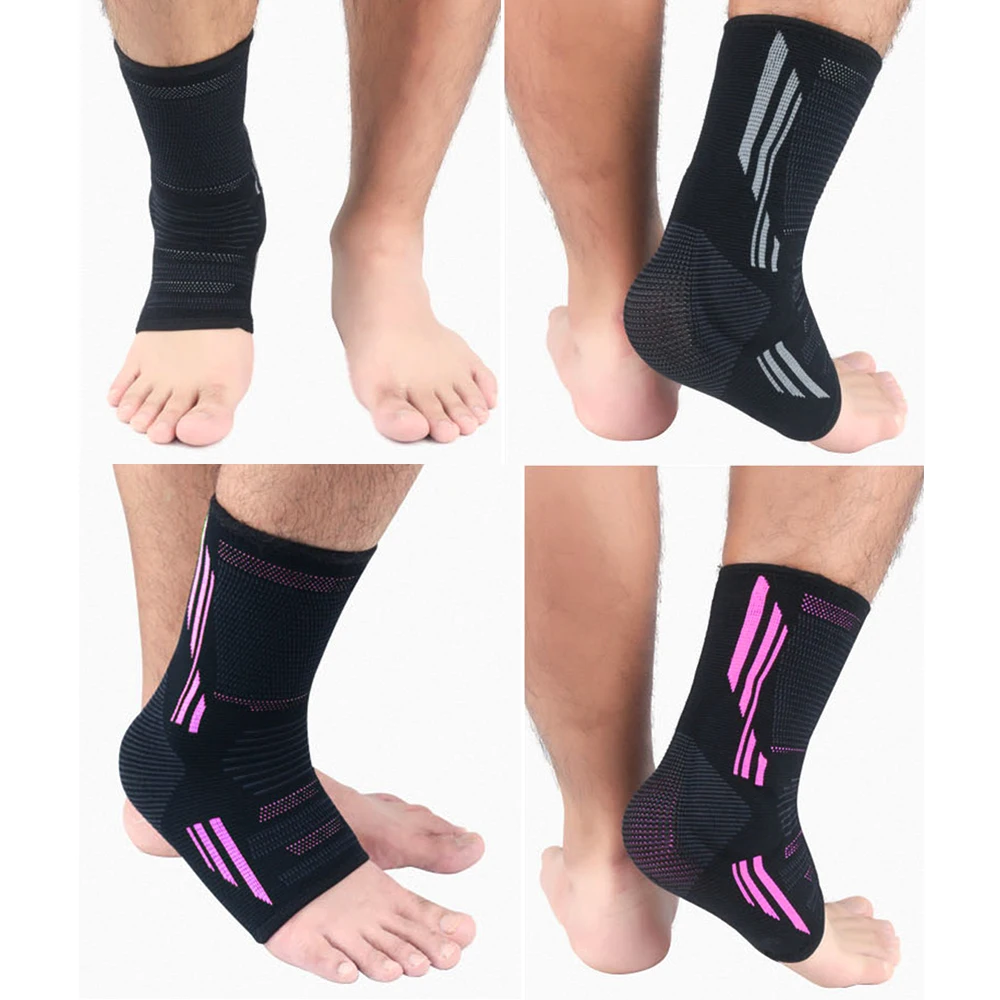 1Pcs Ankle Compression Sleeve for Women/Men,Ankle Brace with Silicone Gel, Toeless Compression Sock for Arch & Heel Pain Relief