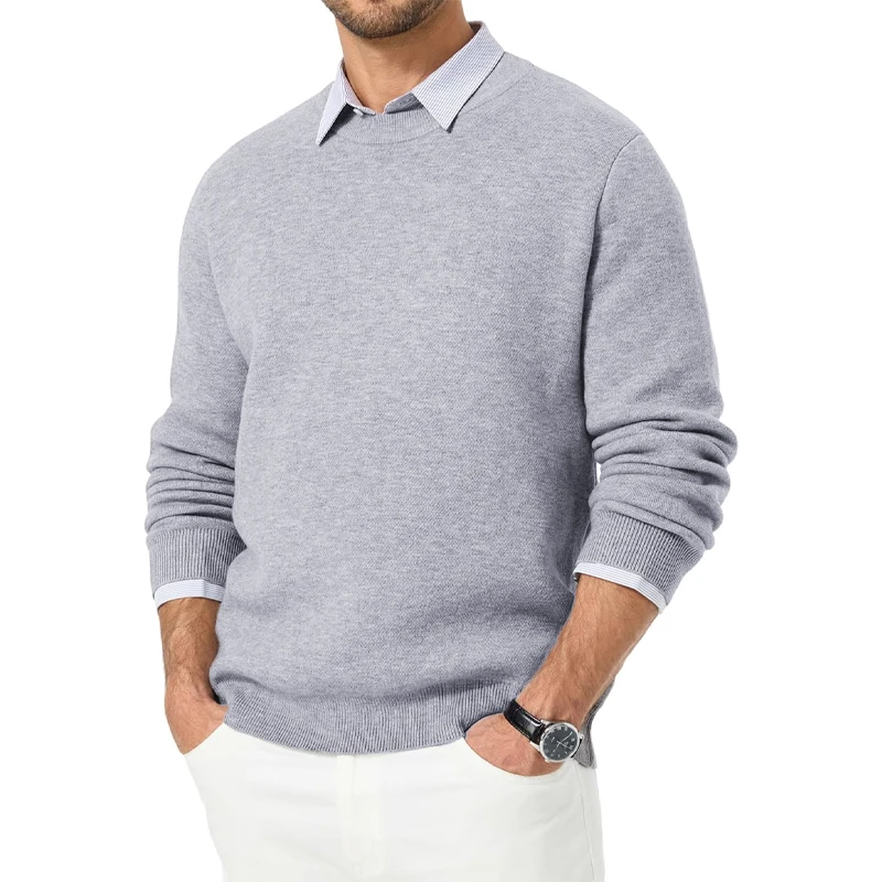 Animal Game Men's Woolen Knit Sweater Crew Neck Casual Pullover Knitwear Autumn Classic Soft Cold Blouse Winter Warm Streetwear