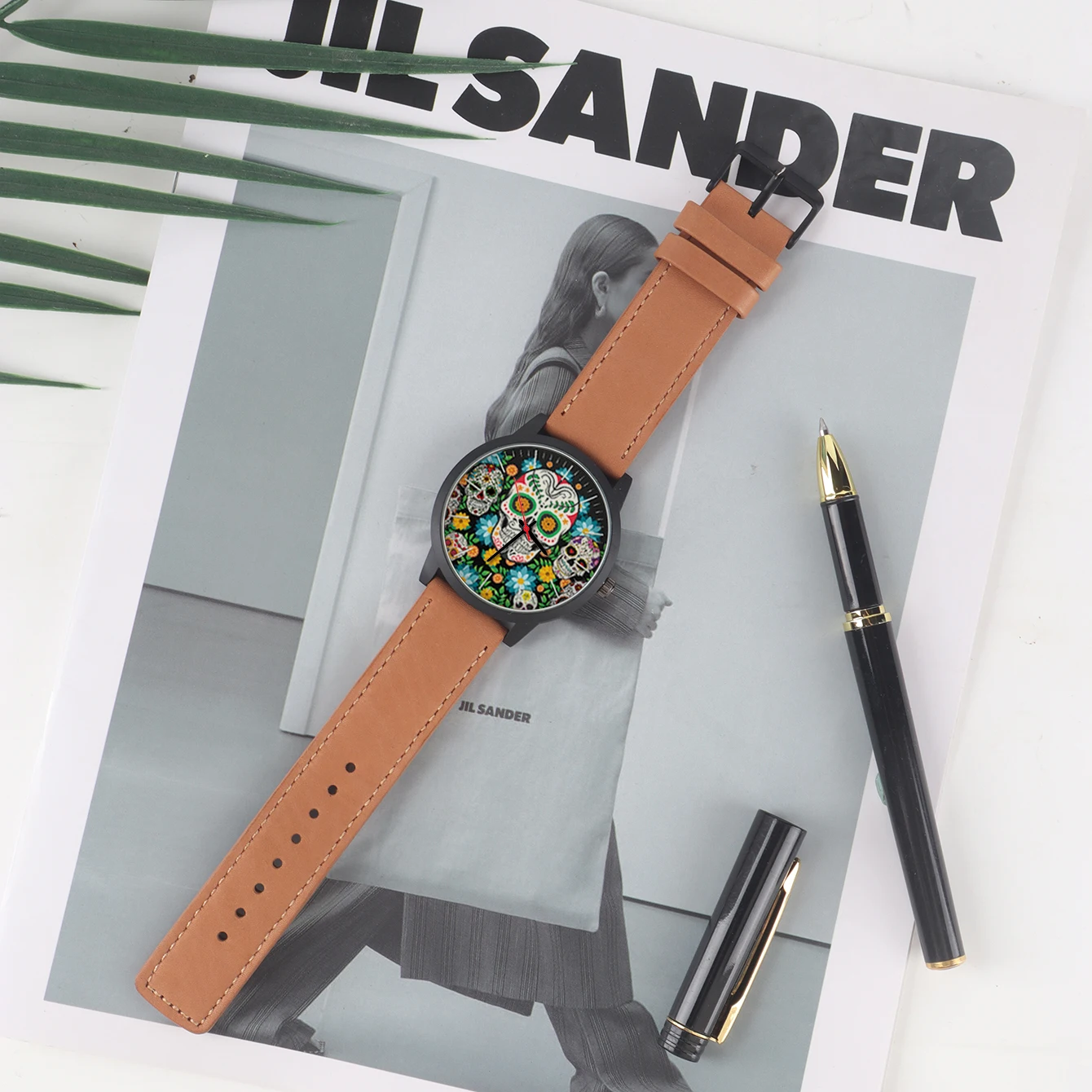 Cool Men's Watch Flowers New in Men's Watches Wrist Timepiece Gift Customizable Patterns Colorful Skull Souvenir