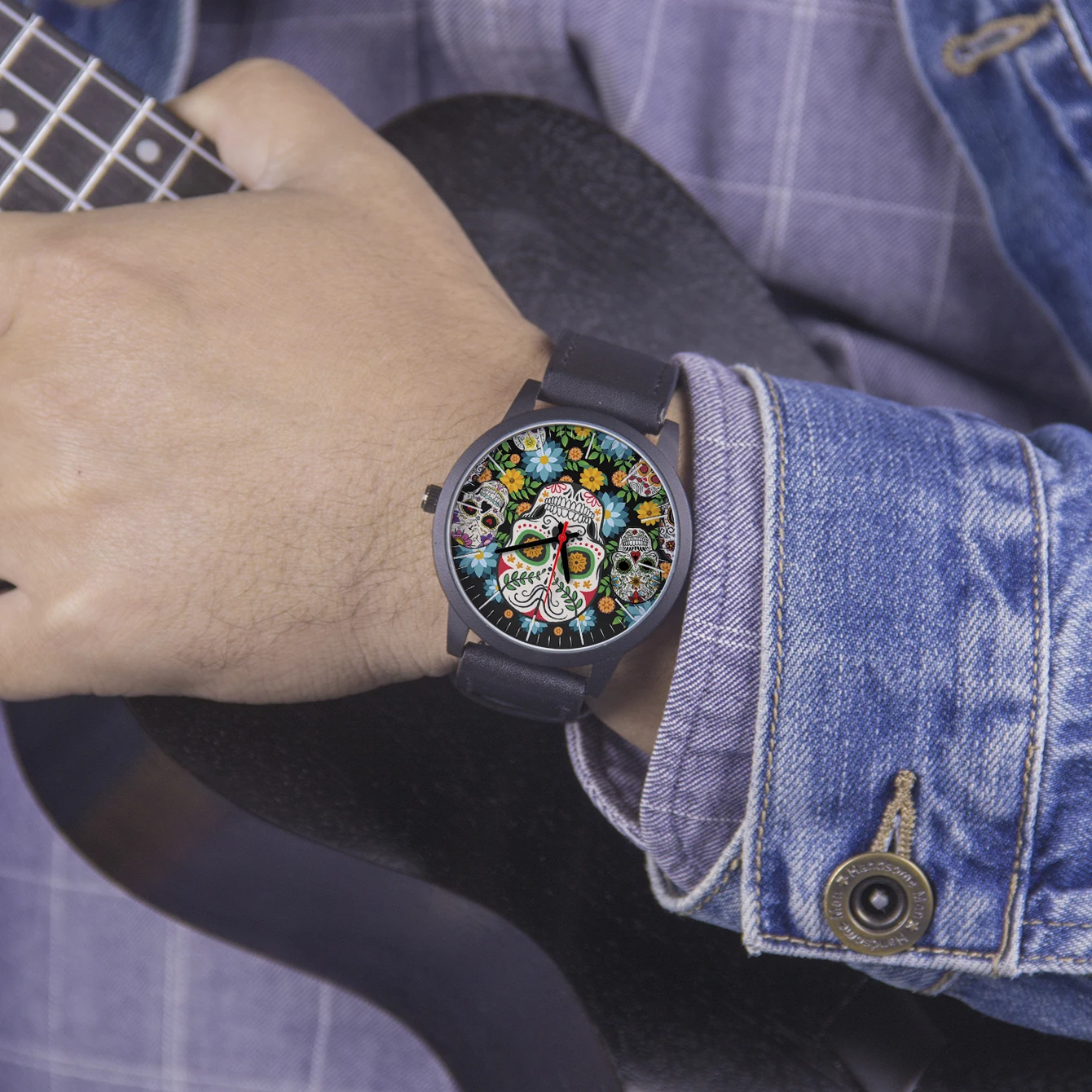 Cool Men's Watch Flowers New in Men's Watches Wrist Timepiece Gift Customizable Patterns Colorful Skull Souvenir