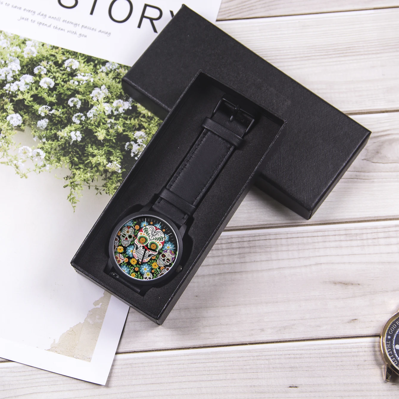 Cool Men's Watch Flowers New in Men's Watches Wrist Timepiece Gift Customizable Patterns Colorful Skull Souvenir