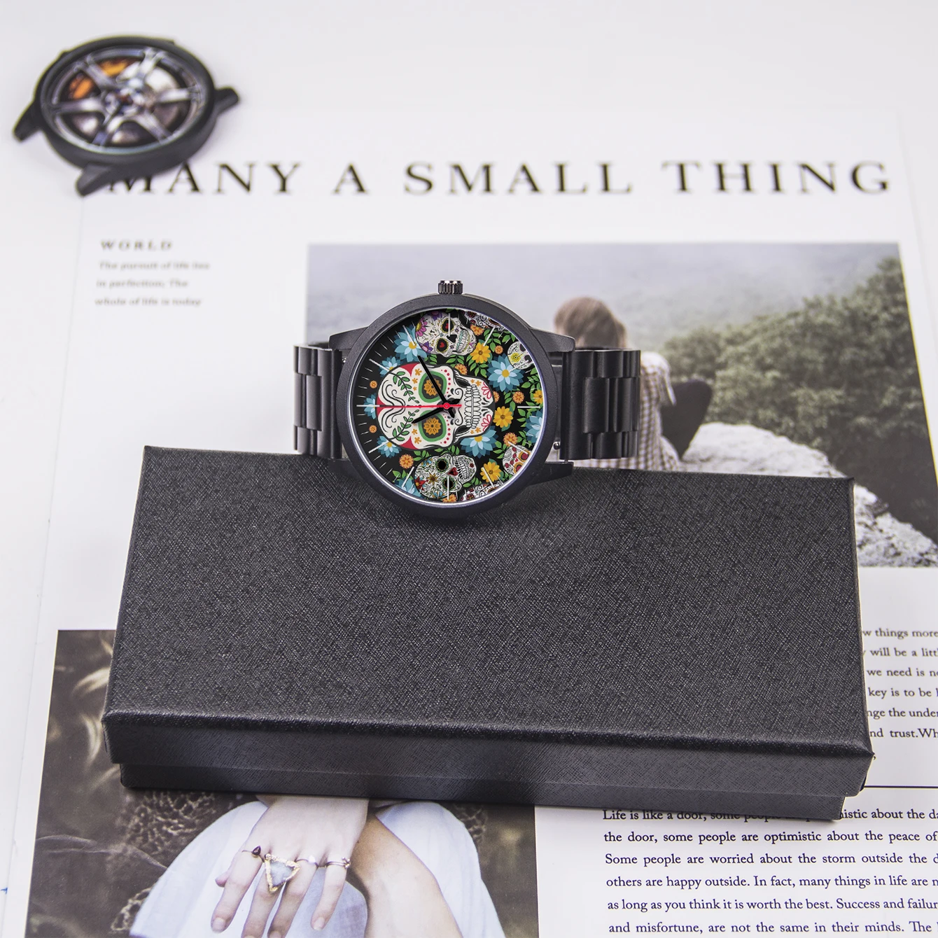 Cool Men's Watch Flowers New in Men's Watches Wrist Timepiece Gift Customizable Patterns Colorful Skull Souvenir