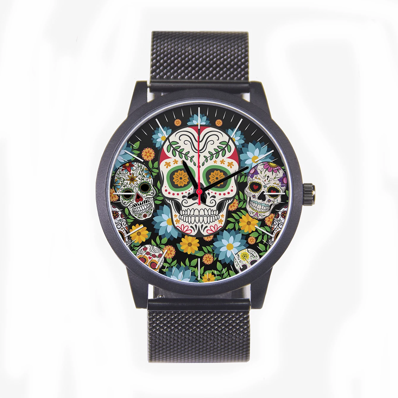 Cool Men's Watch Flowers New in Men's Watches Wrist Timepiece Gift Customizable Patterns Colorful Skull Souvenir