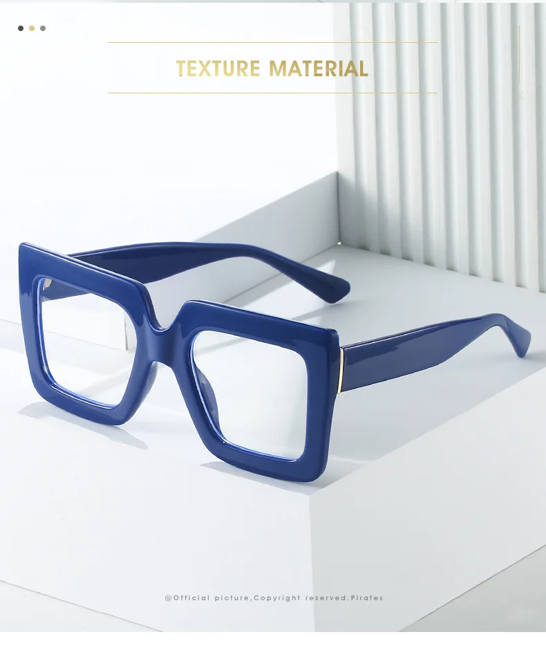 Colorful Anti Blue Light Glasses For Women Square Oversized Black Ladies Optical Glasses Frame Clear Lens Female Eyeglasses