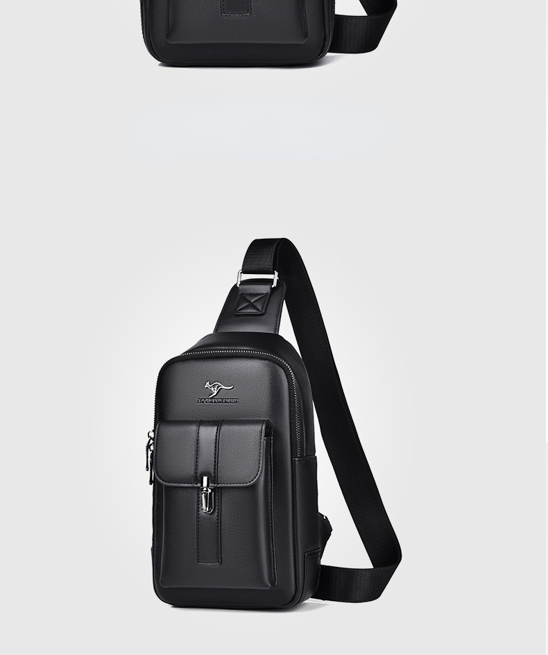Chest Bag Men's Leather Shoulder Bag Sports Multi-function Cross Body Running Waterproof Training Travel Messenger Pack Handbag