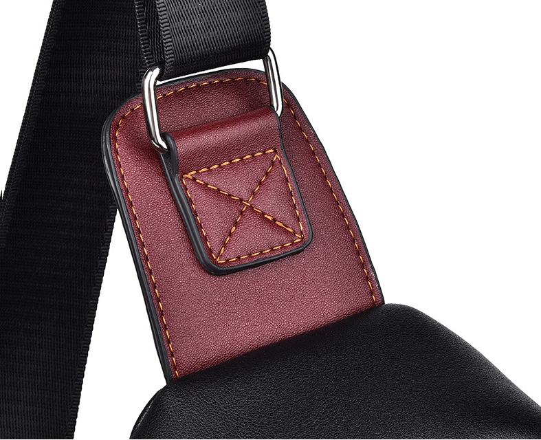 Chest Bag Men's Leather Shoulder Bag Sports Multi-function Cross Body Running Waterproof Training Travel Messenger Pack Handbag