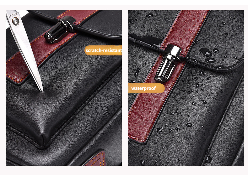 Chest Bag Men's Leather Shoulder Bag Sports Multi-function Cross Body Running Waterproof Training Travel Messenger Pack Handbag