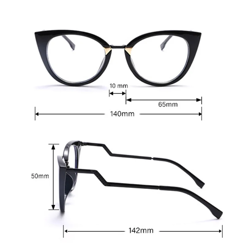 Stylish Vintage Round Women Eyeglasses Vintage Anti Blue Light Cat Eye Spectacle Eye Glasses Frame Trend Optical Eyewear
