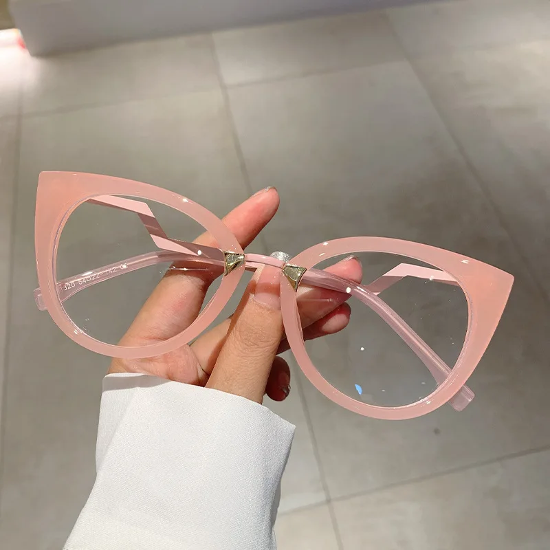 Stylish Vintage Round Women Eyeglasses Vintage Anti Blue Light Cat Eye Spectacle Eye Glasses Frame Trend Optical Eyewear