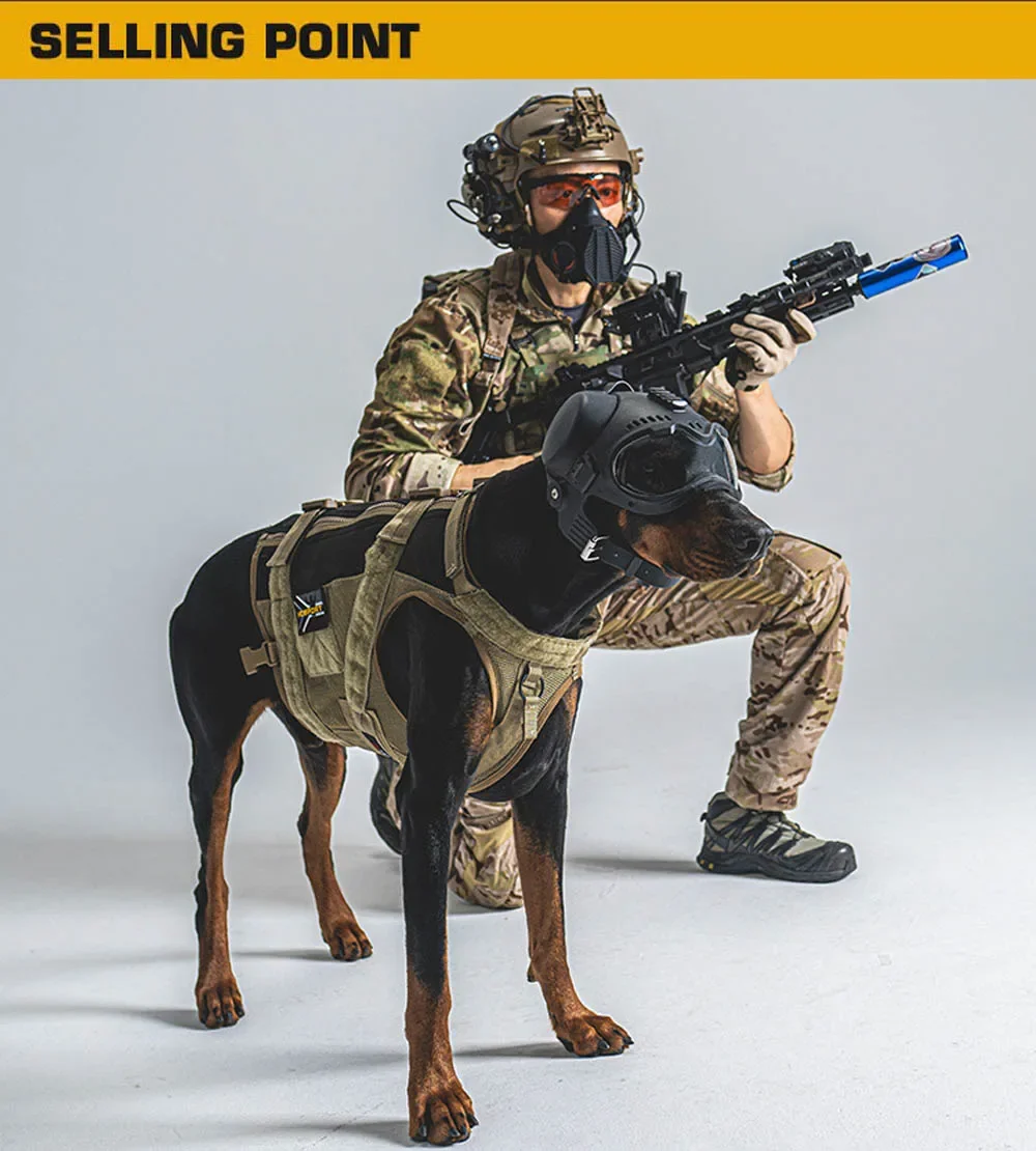 Tactical Dog Training K9 Helmet Military Hunting Large Dog Patrol Dogs Sheepdog Pet Motorcycle Protective Helmet with Goggles