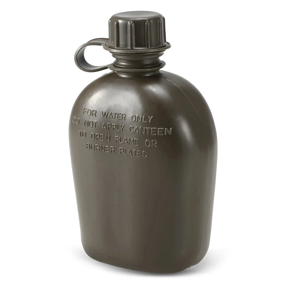 Outdoor Camouflage Military Canteen Bottle Backpacking Survival Water Kettle Camping Hiking Bottle 1L Large-capacity Kettle