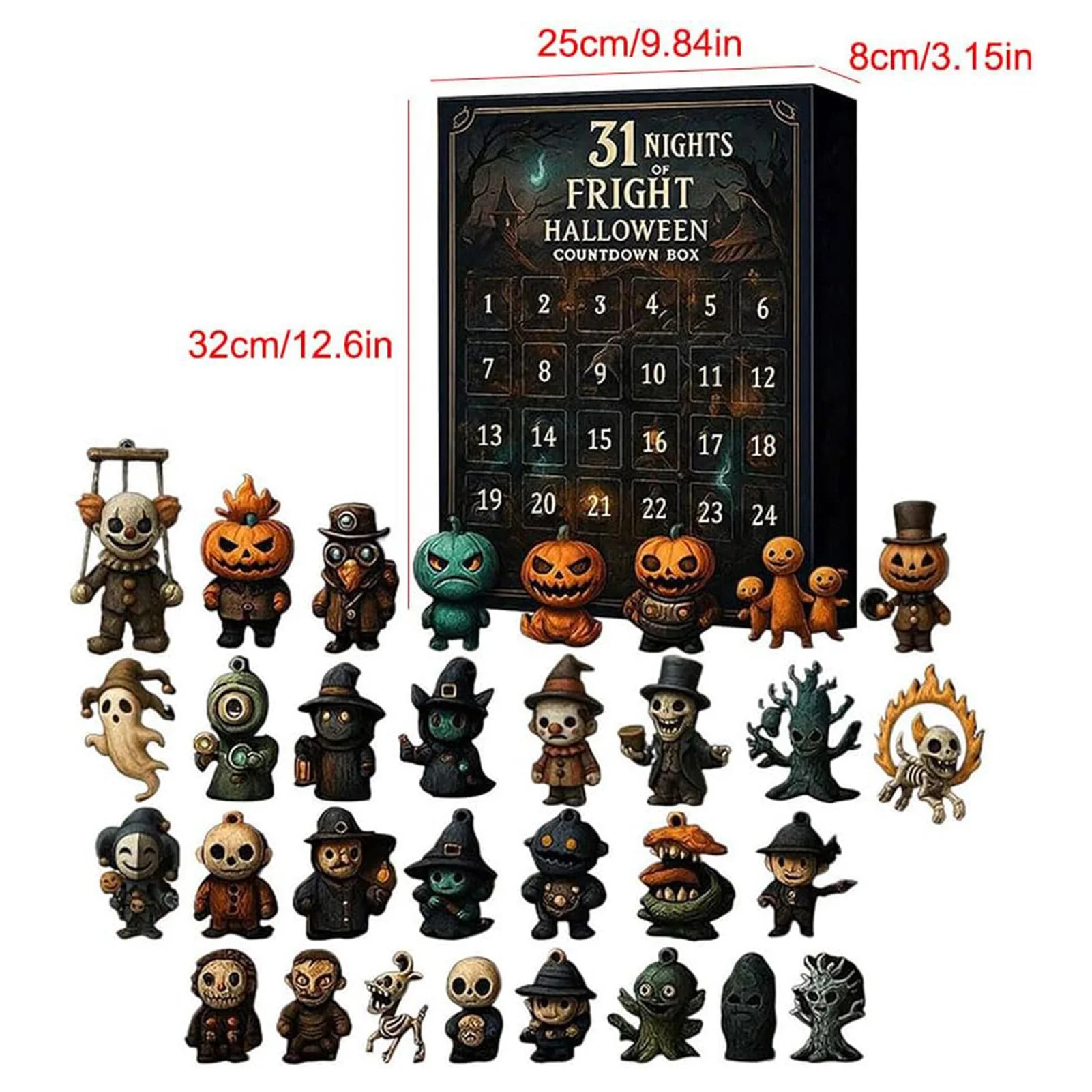 31 Nights Of Fright For Halloween Countdown Box 2025 Advents Calendar For Halloween With 31 Spookys Surprise Toys For Kids